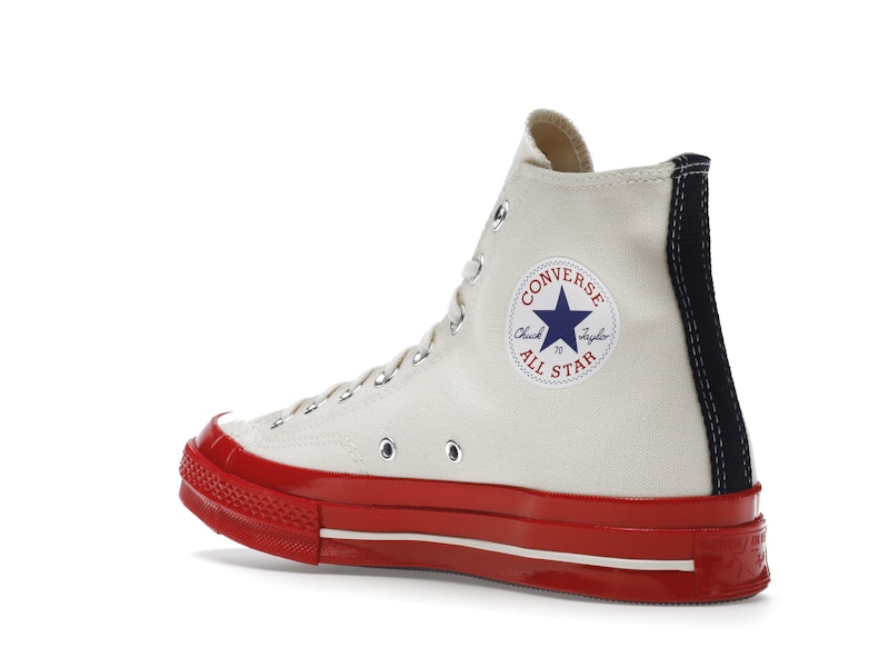 Converse Chuck Taylor All Star 70 Hi Comme des Garcons PLAY Egret Red Midsole - image 24