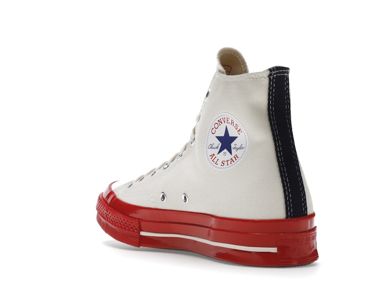 Converse Chuck Taylor All Star 70 Hi Comme des Garcons PLAY Egret Red Midsole - image 25