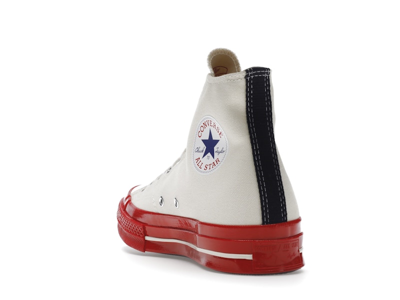 Converse Chuck Taylor All Star 70 Hi Comme des Garcons PLAY Egret Red Midsole - image 26