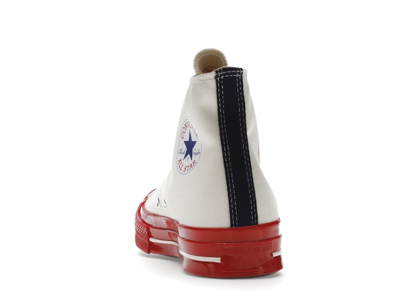 Converse Chuck Taylor All Star 70 Hi Comme des Garcons PLAY Egret Red Midsole - image 27
