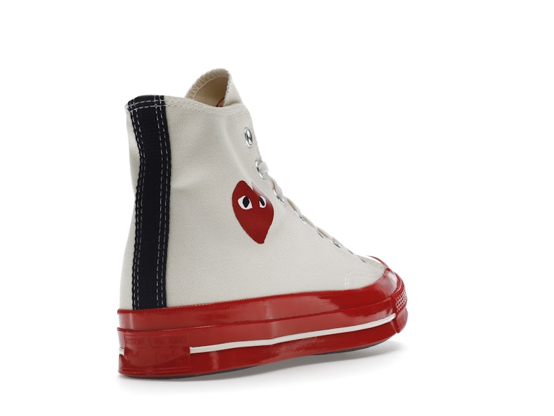 Converse Chuck Taylor All Star 70 Hi Comme des Garcons PLAY Egret Red Midsole - image 31