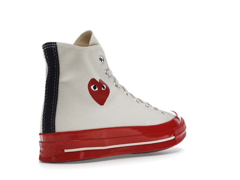 Converse Chuck Taylor All Star 70 Hi Comme des Garcons PLAY Egret Red Midsole - image 32