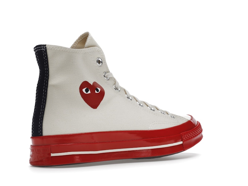 Converse Chuck Taylor All Star 70 Hi Comme des Garcons PLAY Egret Red Midsole - image 33