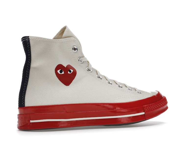 Converse Chuck Taylor All Star 70 Hi Comme des Garcons PLAY Egret Red Midsole - image 34