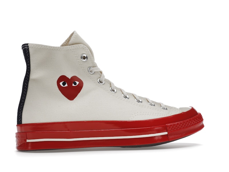 Converse Chuck Taylor All Star 70 Hi Comme des Garcons PLAY Egret Red Midsole - image 35