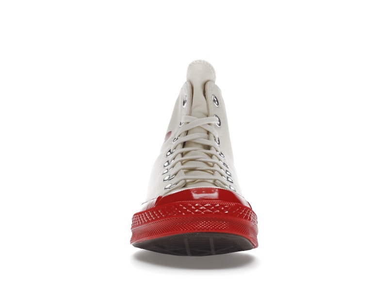 Converse Chuck Taylor All Star 70 Hi Comme des Garcons PLAY Egret Red Midsole - image 10