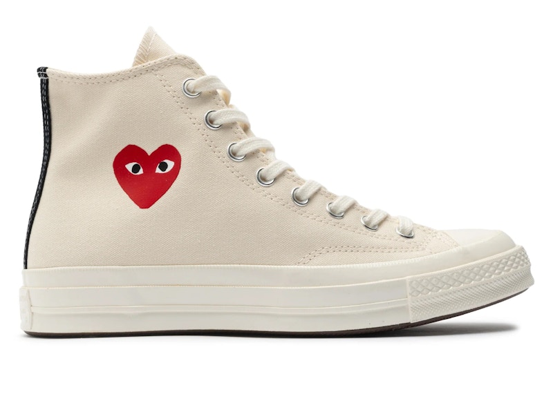 Converse Chuck Taylor All Star 70 Hi Comme des Garcons PLAY Single Heart Milk