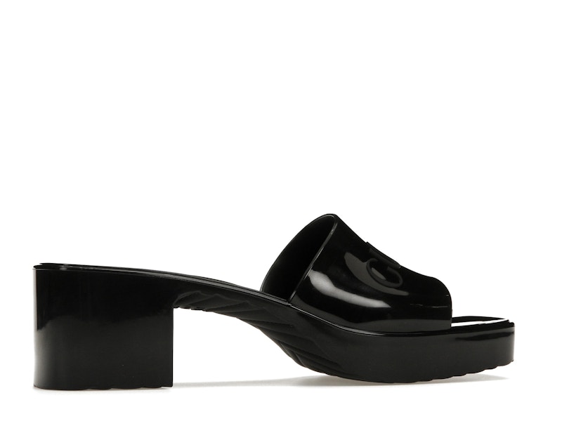 Gucci 60mm Slide Sandal Black Rubber - image 35