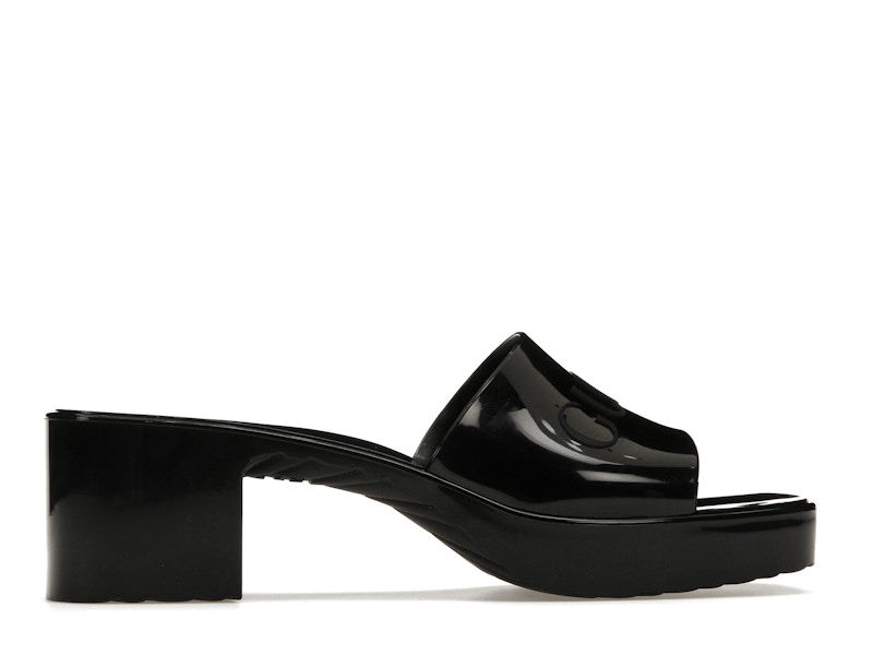 Gucci 60mm Slide Sandal Black Rubber - image 36
