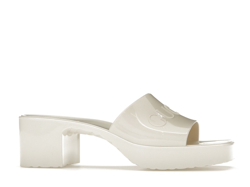 Gucci 60mm Slide Sandal White Rubber - image 2