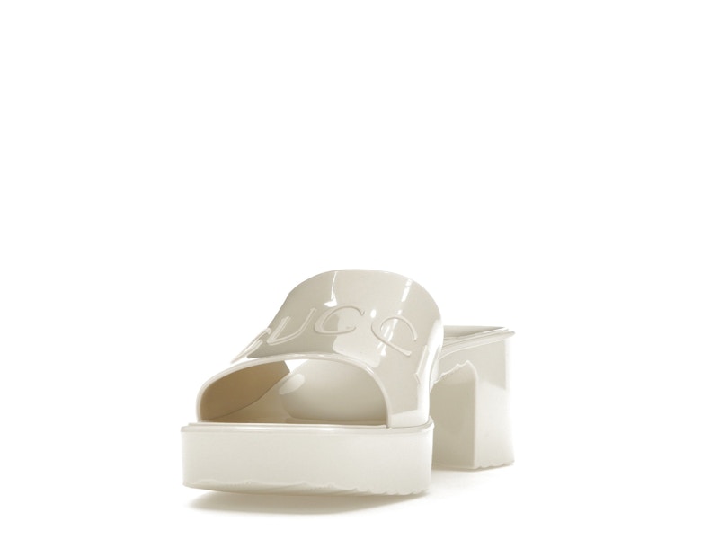 Gucci 60mm Slide Sandal White Rubber - image 12