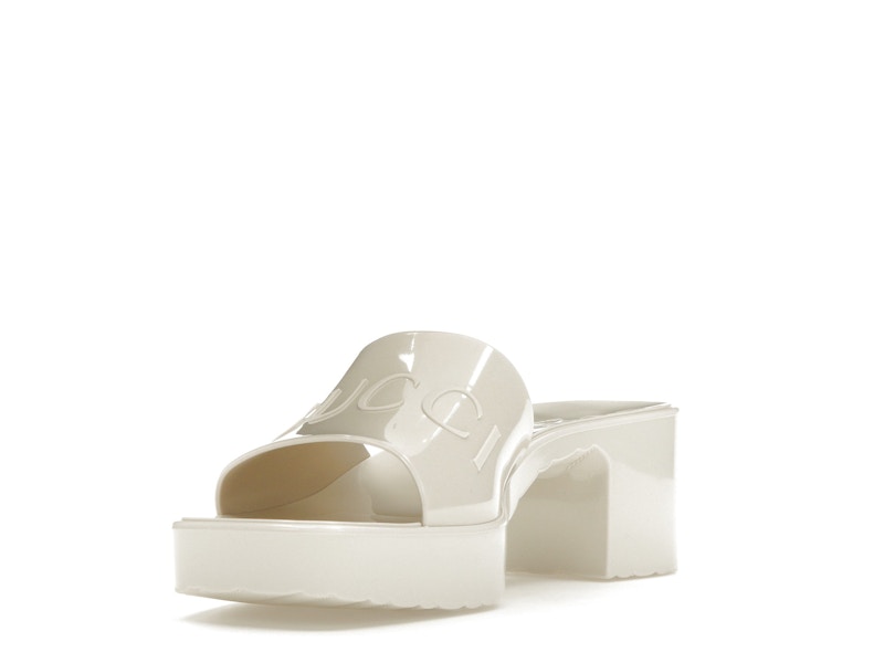 Gucci 60mm Slide Sandal White Rubber - image 13