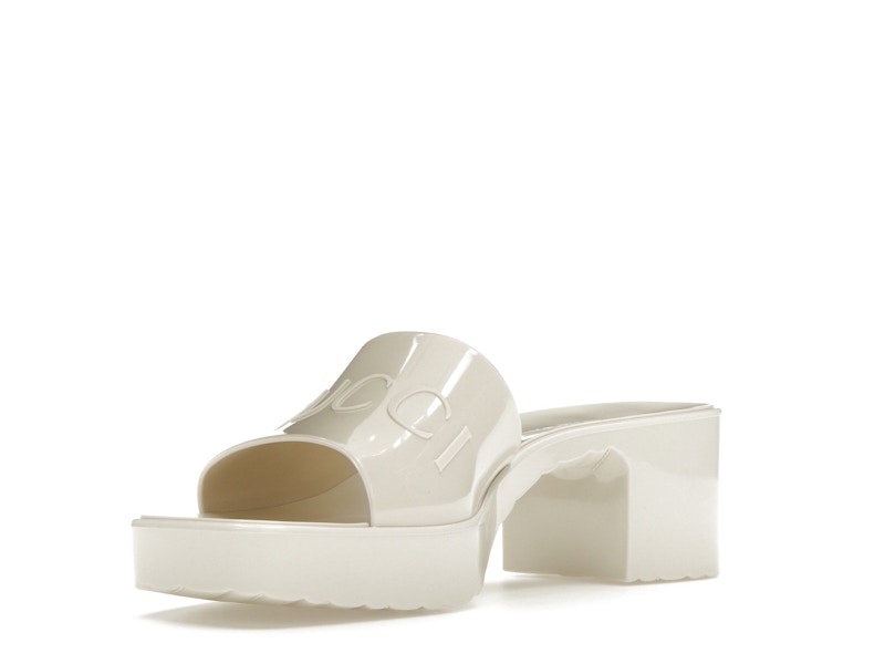 Gucci 60mm Slide Sandal White Rubber - image 14