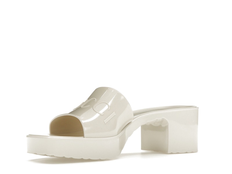 Gucci 60mm Slide Sandal White Rubber - image 15