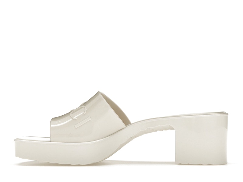Gucci 60mm Slide Sandal White Rubber - image 19