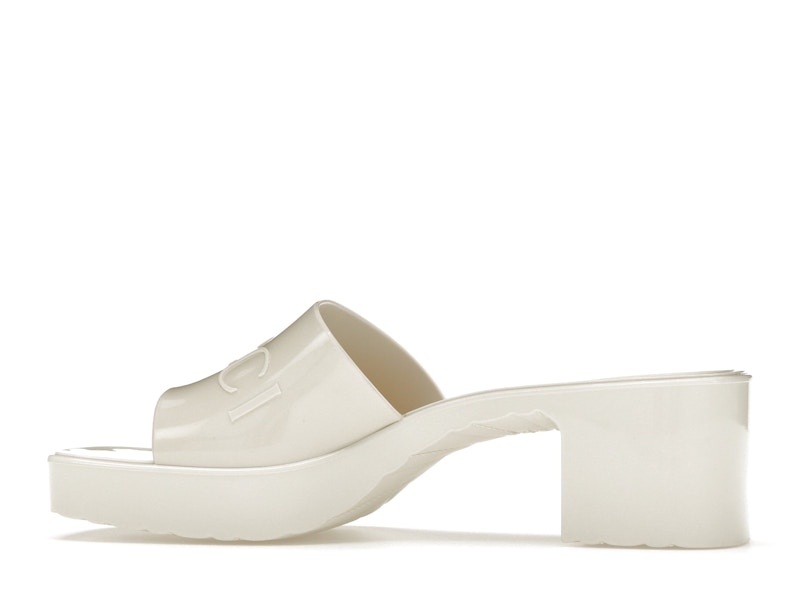 Gucci 60mm Slide Sandal White Rubber - image 20