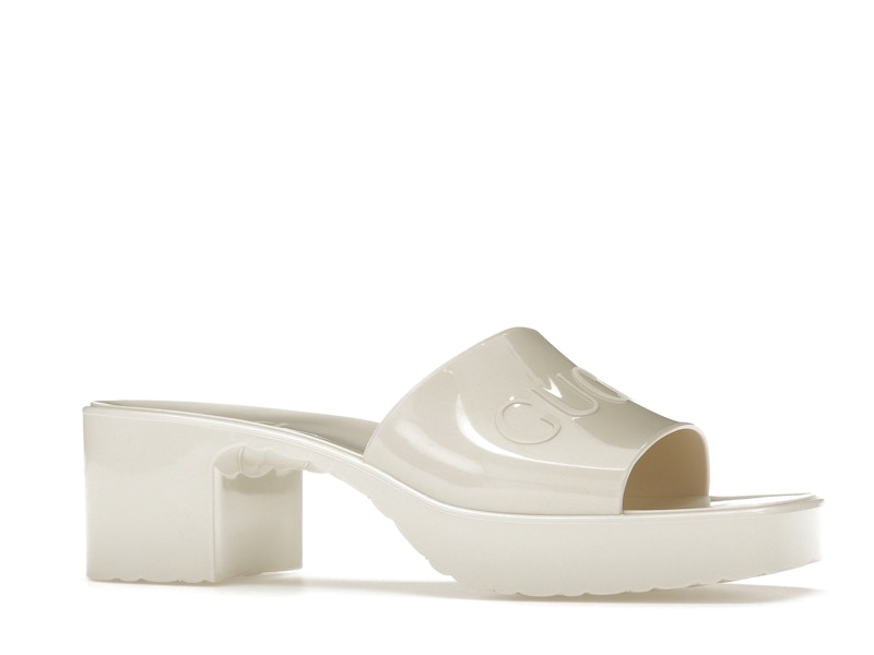 Gucci 60mm Slide Sandal White Rubber - image 3