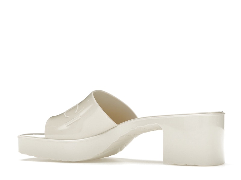 Gucci 60mm Slide Sandal White Rubber - image 21