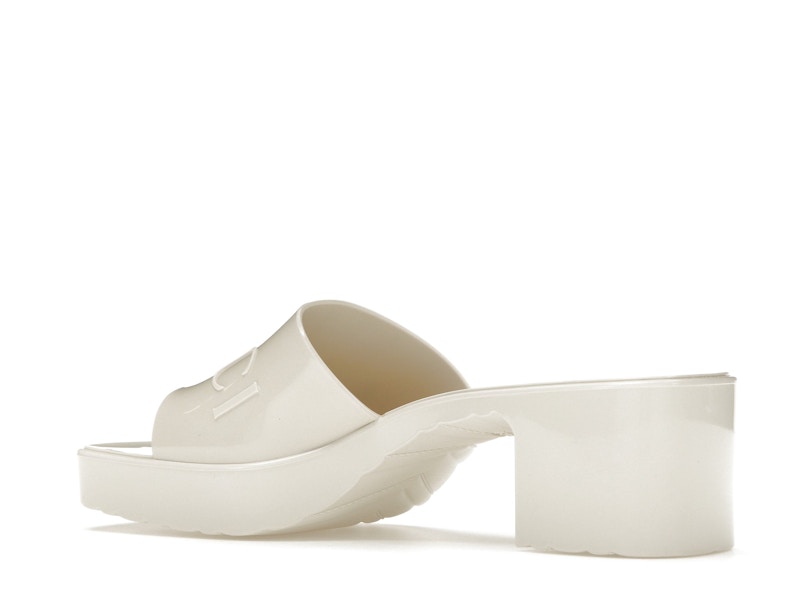 Gucci 60mm Slide Sandal White Rubber - image 22