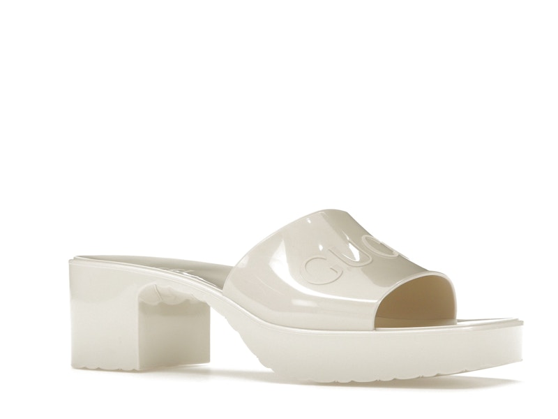 Gucci 60mm Slide Sandal White Rubber - image 4
