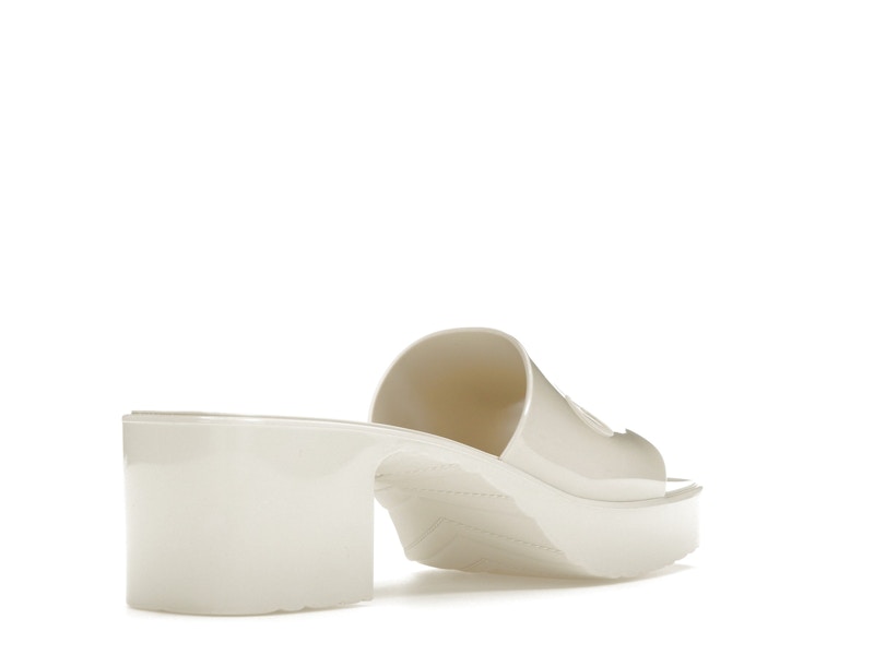 Gucci 60mm Slide Sandal White Rubber - image 32