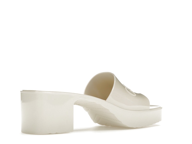 Gucci 60mm Slide Sandal White Rubber - image 33