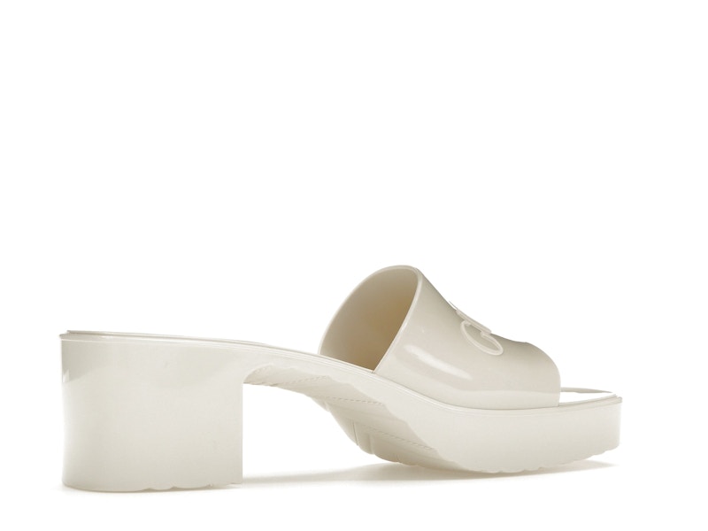 Gucci 60mm Slide Sandal White Rubber - image 34