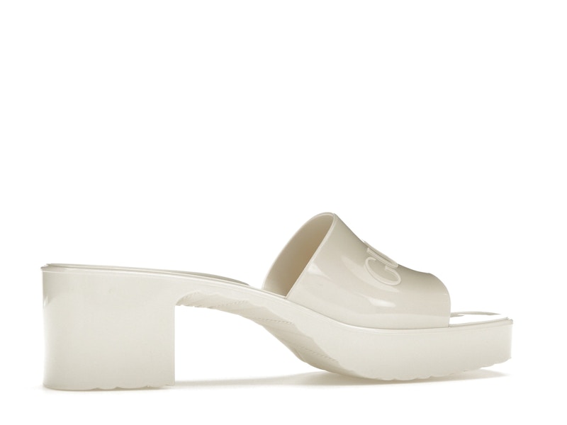 Gucci 60mm Slide Sandal White Rubber - image 35