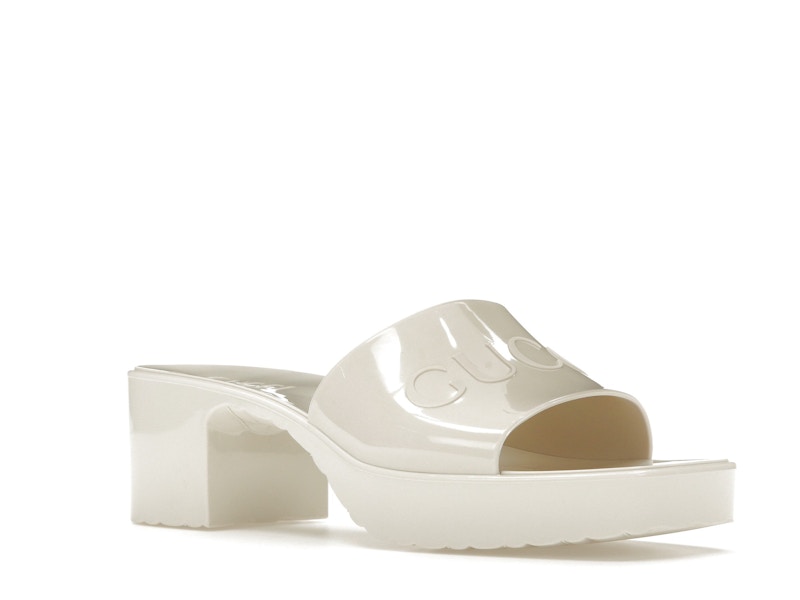 Gucci 60mm Slide Sandal White Rubber - image 5