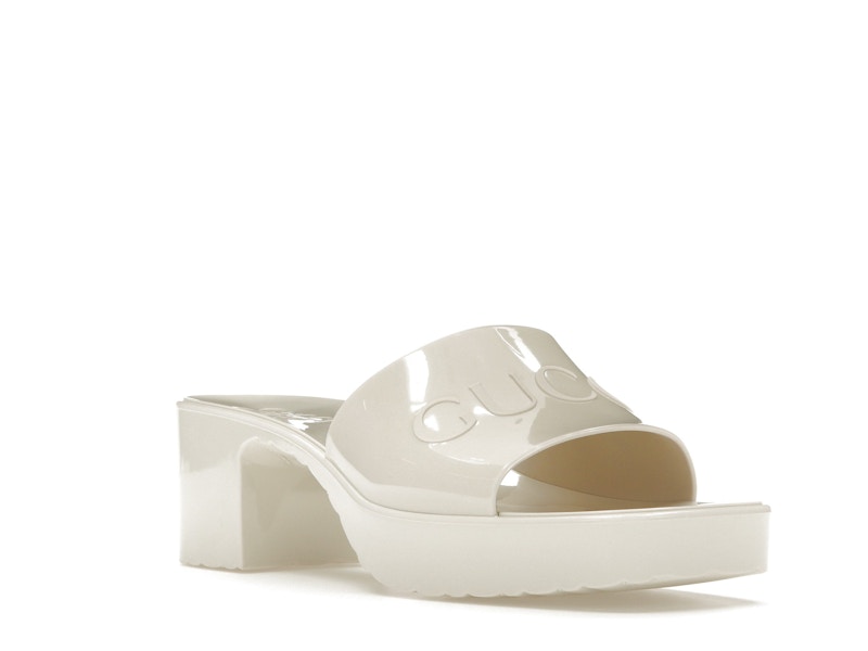 Gucci 60mm Slide Sandal White Rubber - image 6