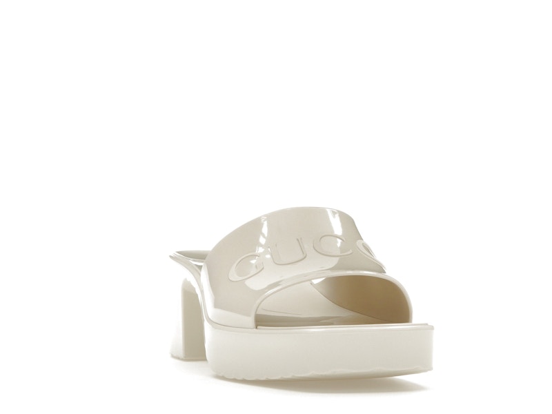 Gucci 60mm Slide Sandal White Rubber - image 8