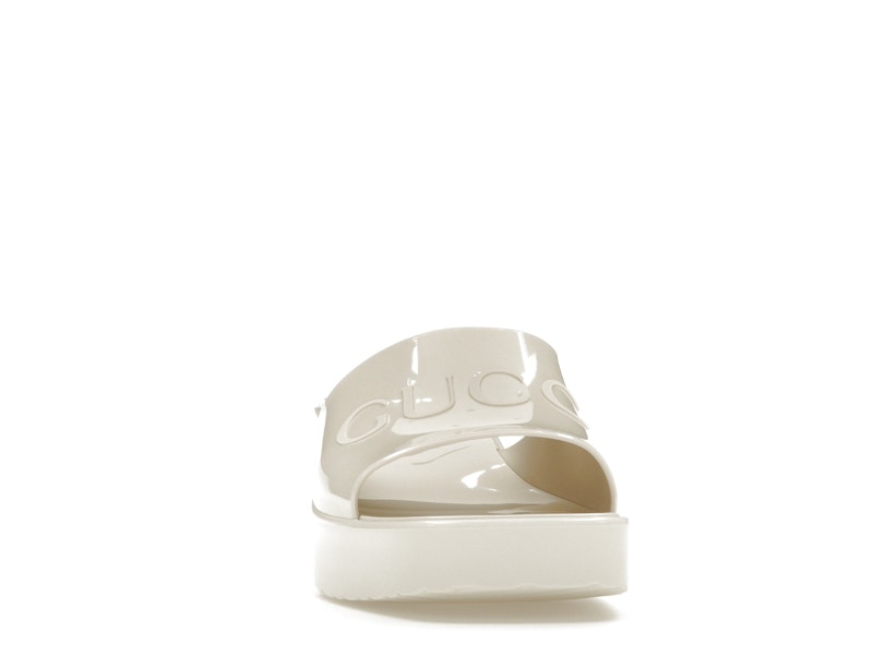 Gucci 60mm Slide Sandal White Rubber - image 9