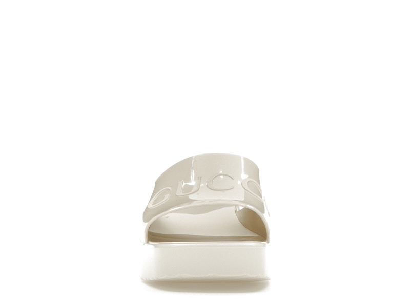 Gucci 60mm Slide Sandal White Rubber - image 10