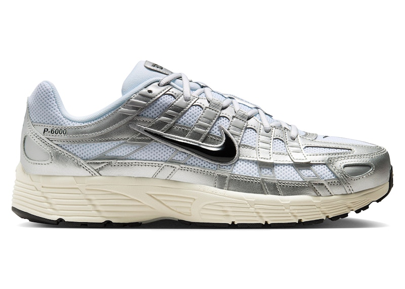 Nike P-6000 White Metallic Silver Flat Silver Black