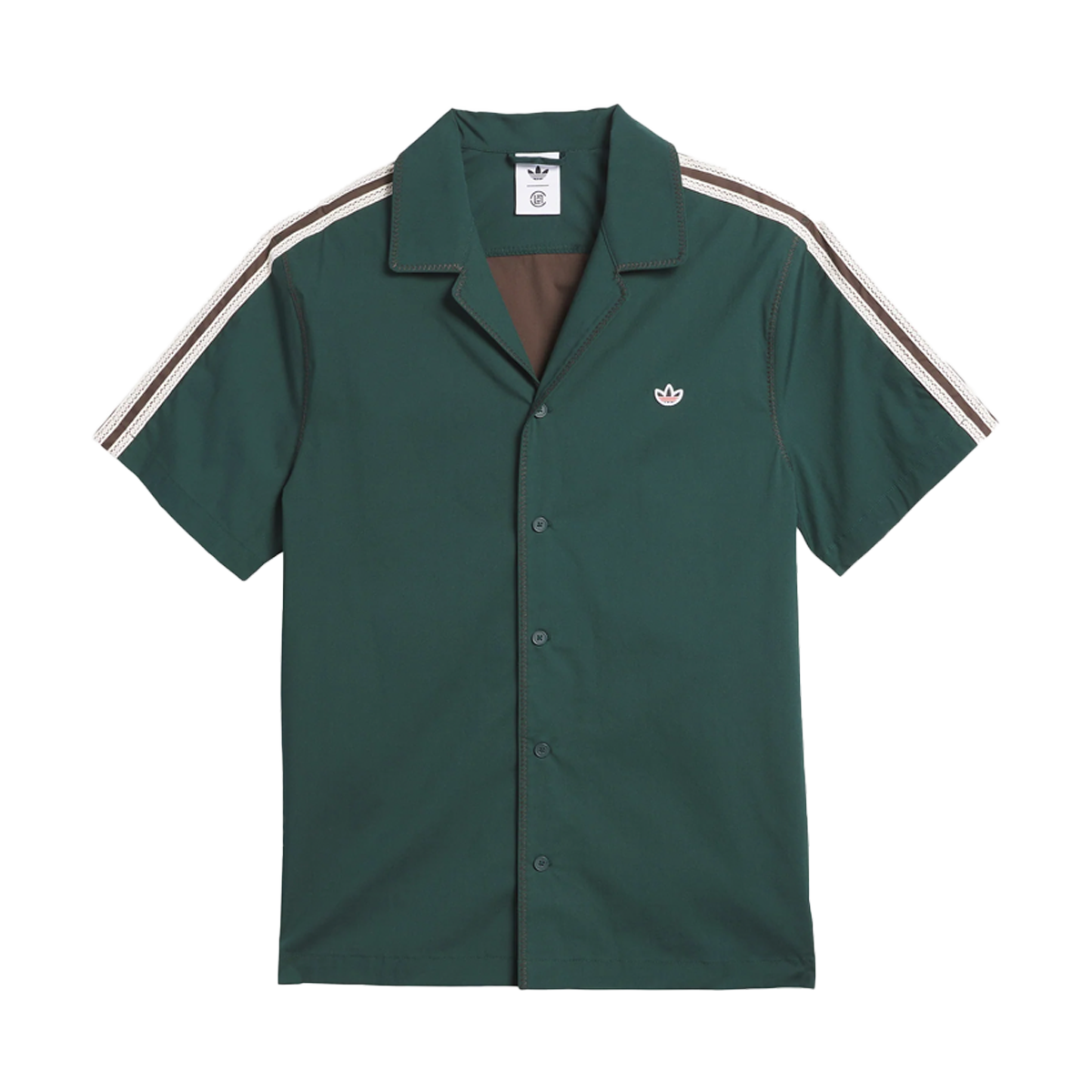 CLOT x adidas Bowling Shirt 'Green & Dark Brown'